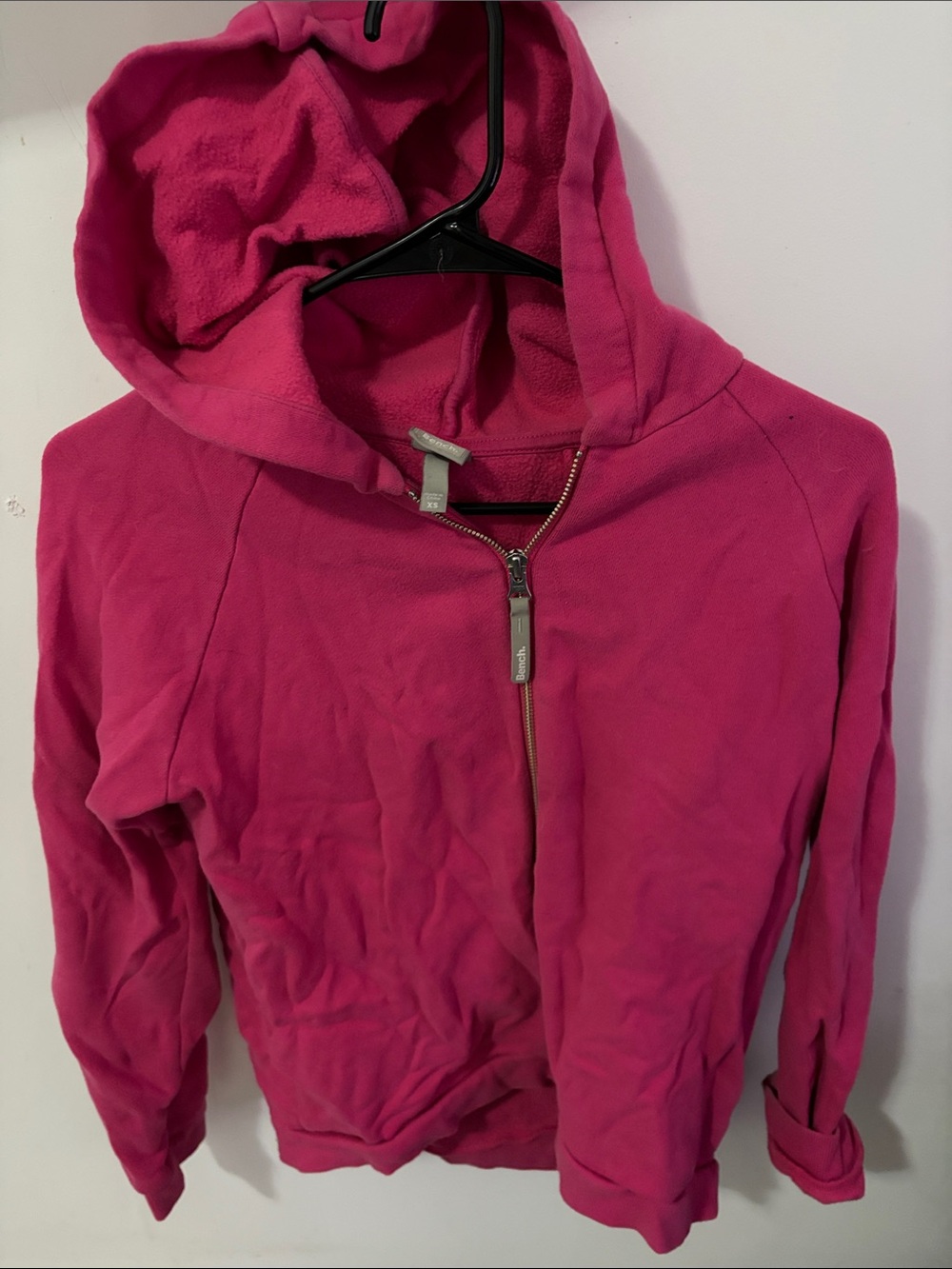 Bench Hot Pink Girls' Hooded Zip Sweatshirt